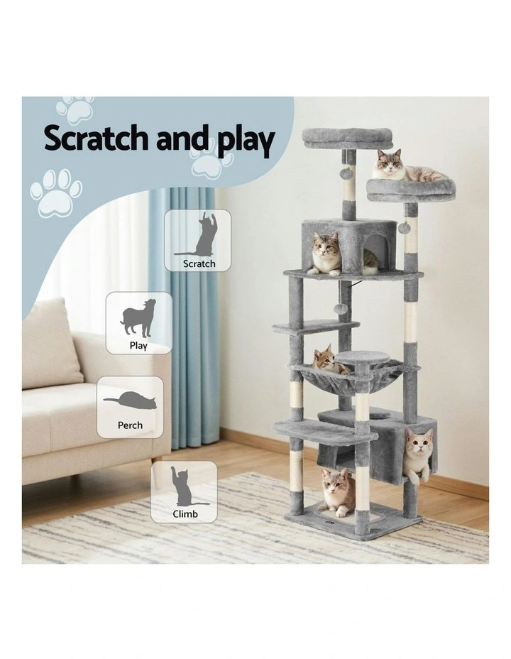 Cat Tree 184cm in Light Grey image 5