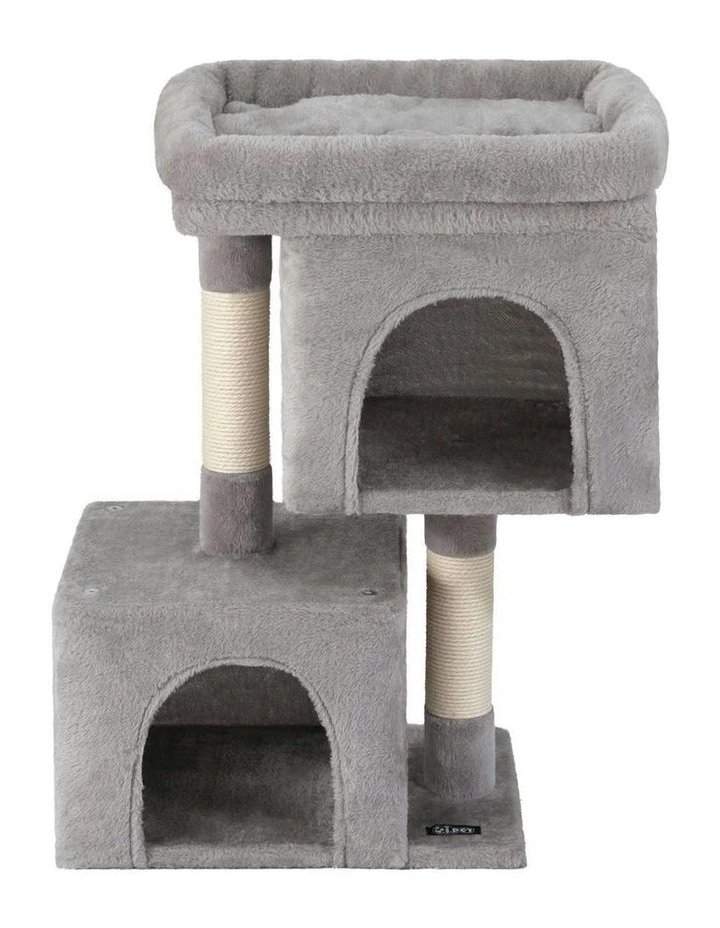 Tower Scratching Cat Tree House 67cm in Light Grey image 2