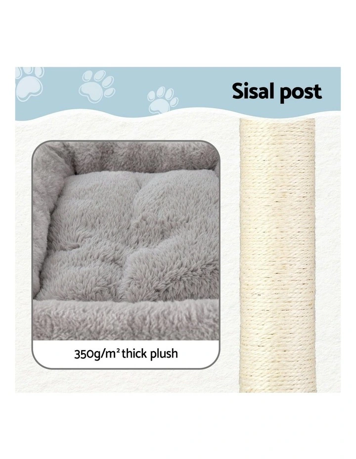 Tower Scratching Cat Tree House 67cm in Light Grey image 7