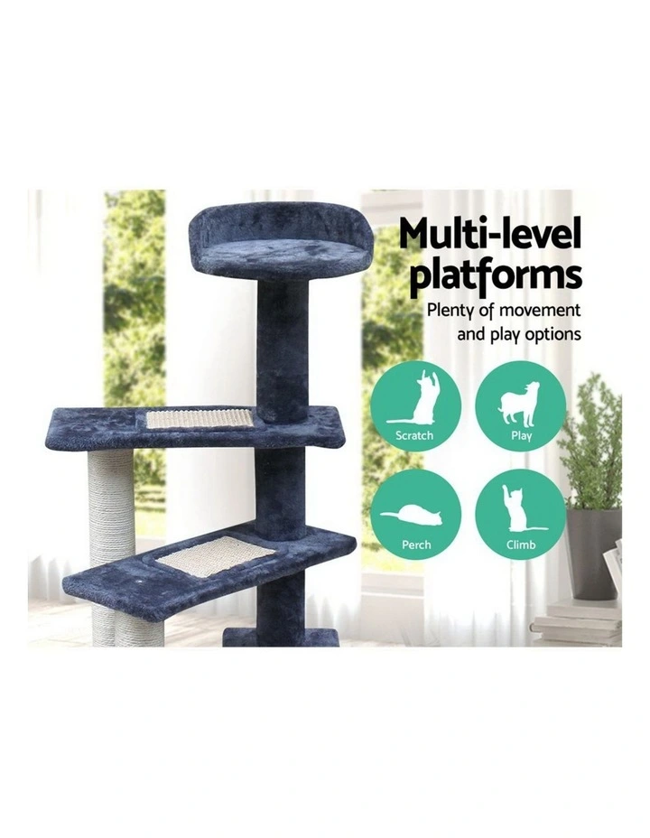 Wood Scratching Tower Cat Tree House 100cm in Multi image 4