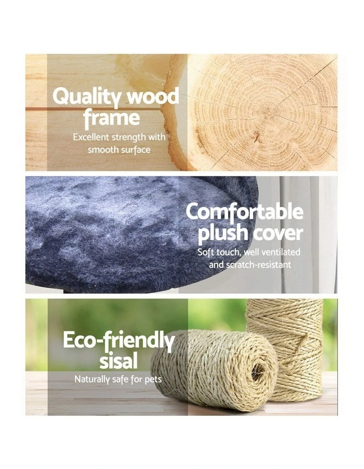 Wood Scratching Tower Cat Tree House 100cm in Multi image 5