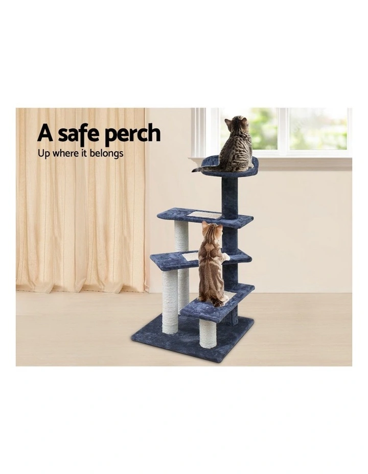 Wood Scratching Tower Cat Tree House 100cm in Multi image 7