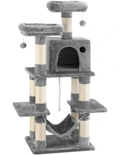 Scratching Tower Cat Tree House 145cm in Light Grey