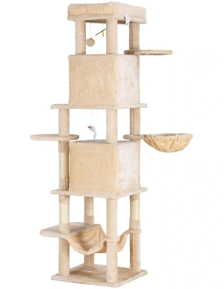 Scratching Tower Large Cat Tree House 167cm in Beige image 2