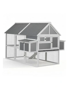 Chicken Coop Large Outdoor House in Grey White
