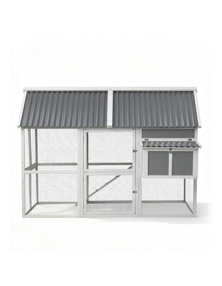 Chicken Coop Large Outdoor House in Grey White image 2