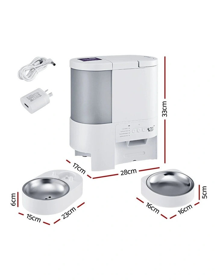 Automatic Pet Feeder Water Dispenser 4L in White image 4