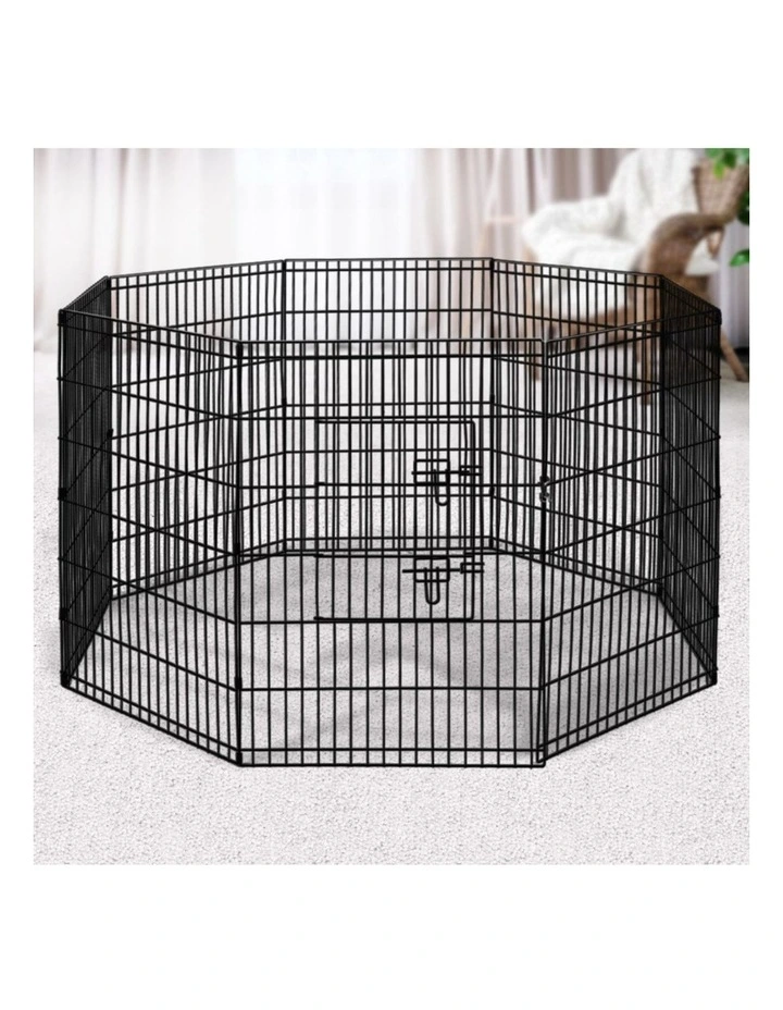 8 Panel Dog Playpen 2x36" in Black image 3