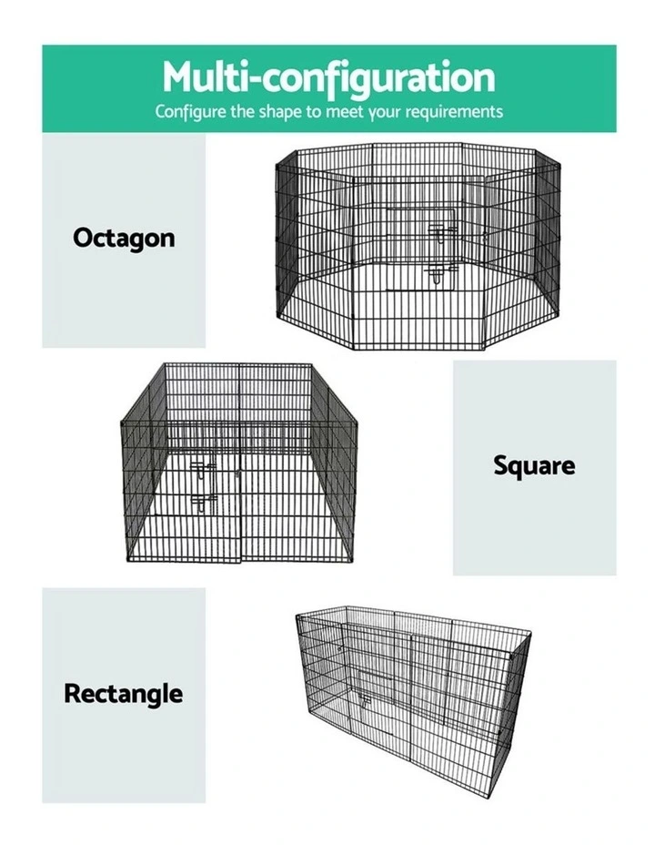 8 Panel Dog Playpen 2x36" in Black image 5