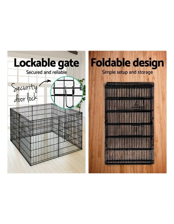 8 Panel Dog Playpen 2x36" in Black image 6