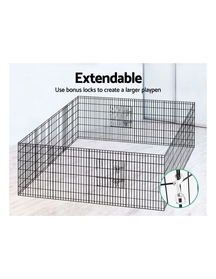 8 Panel Dog Playpen 2x36" in Black image 7