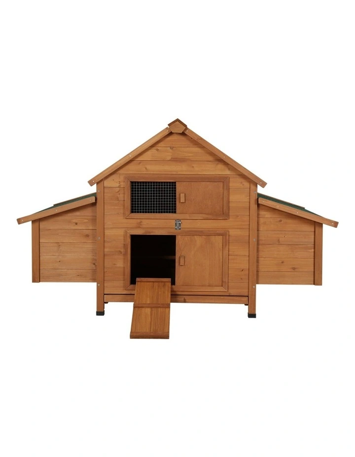 Chicken Coop Rabbit Hutch 150cm x 68cm x 96cm in Brown image 4