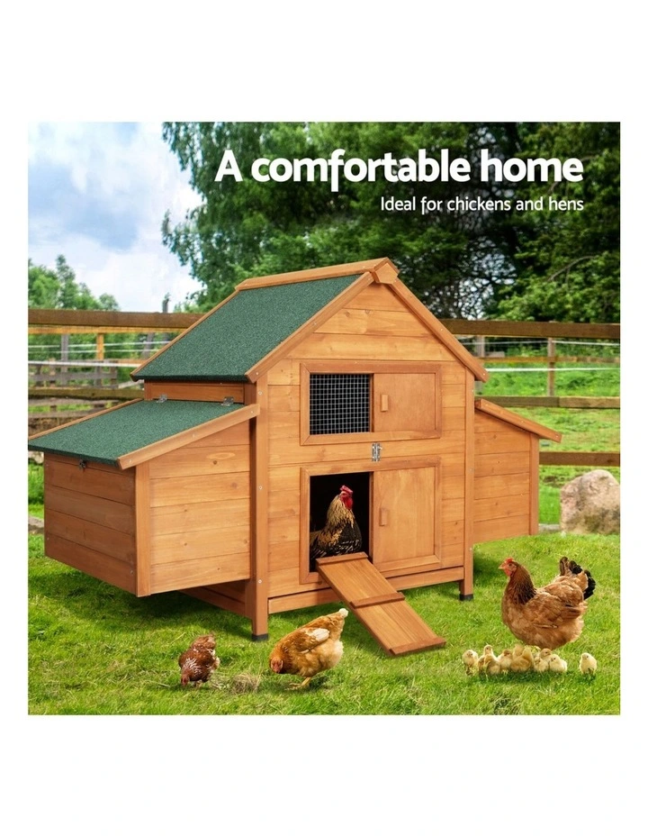 Chicken Coop Rabbit Hutch 150cm x 68cm x 96cm in Brown image 5