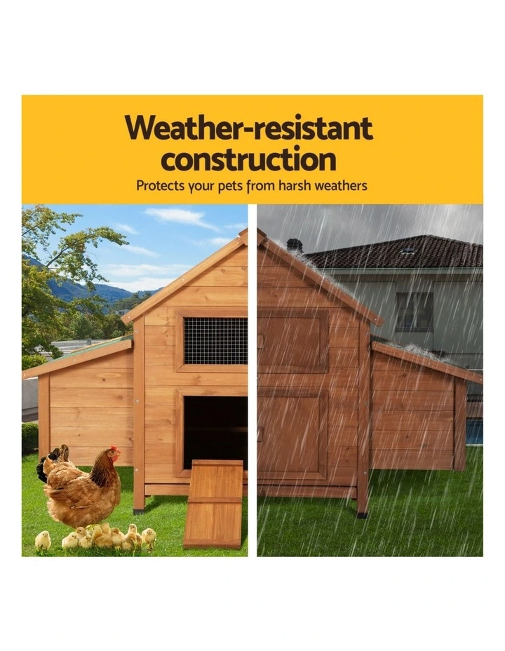 Chicken Coop Rabbit Hutch 150cm x 68cm x 96cm in Brown image 7