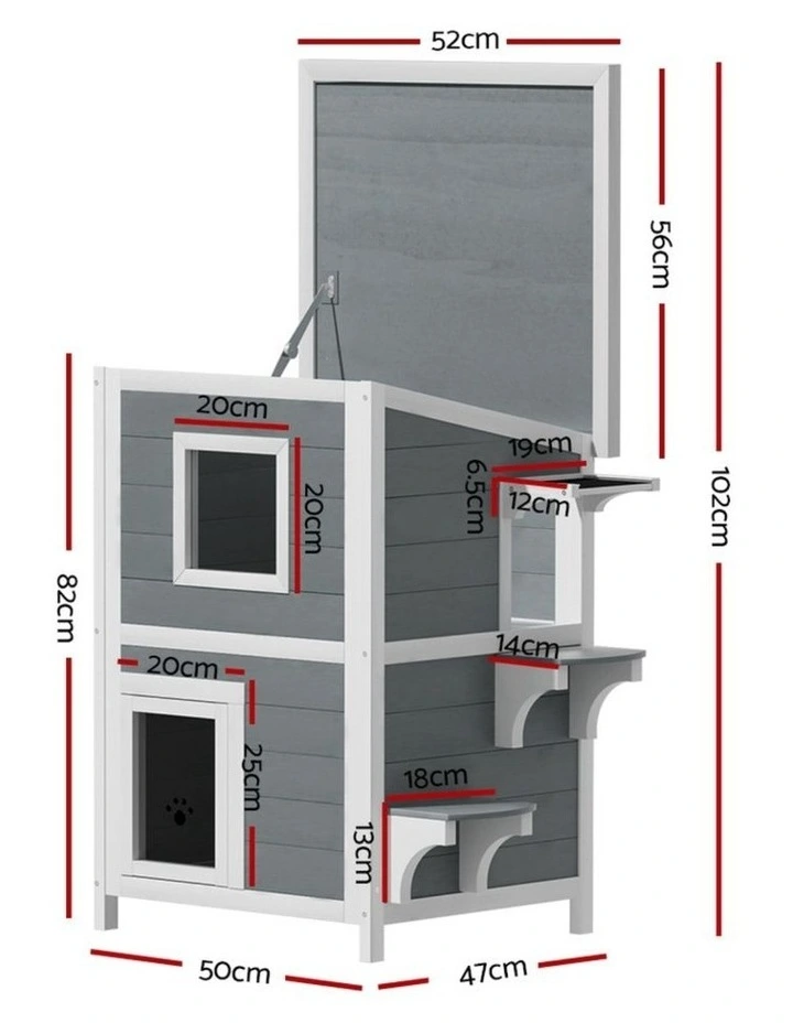 Cat House 56cm x 52cm x 82cm in Multi image 2