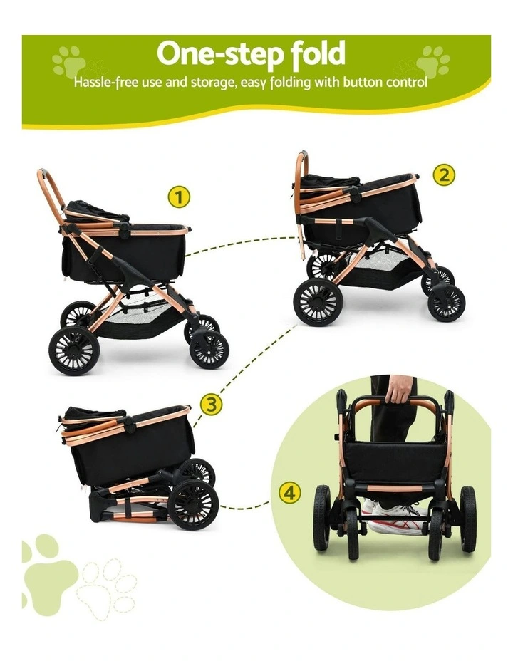 4 Wheels Pet Stroller in Black image 5
