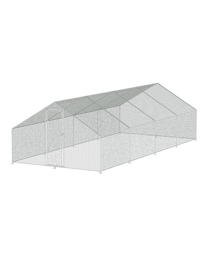Chicken Coop Cage 3x8x2m in Silver image 1