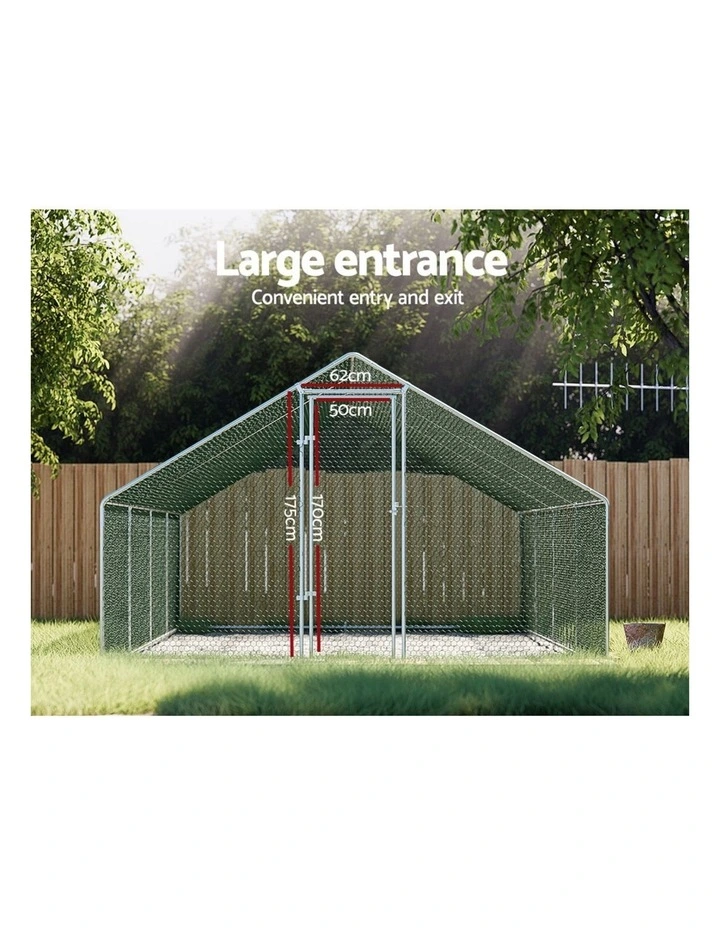 Chicken Coop Cage 3x8x2m in Silver image 6