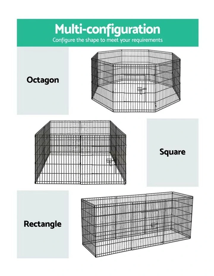 8 Panel Dog Playpen 2x30" in Black image 5