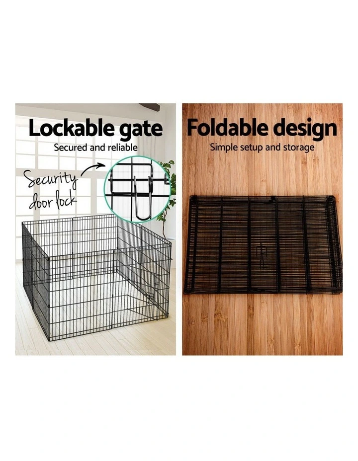 8 Panel Dog Playpen 2x30" in Black image 6