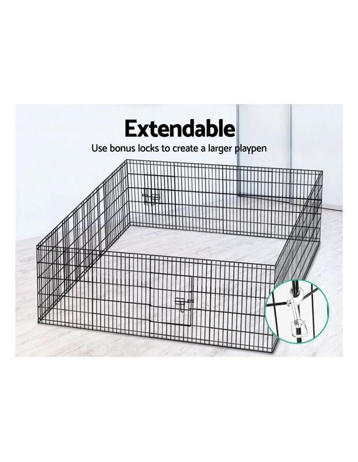 8 Panel Dog Playpen 2x30" in Black image 7