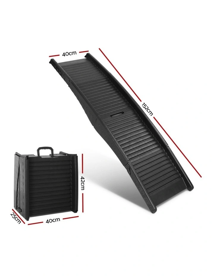 Car SUV Ladder Travel Foldable Portable Dog Ramp Pet Stairs Steps in Black image 2