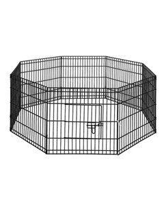 8 Panel Dog Enclosure Playpen Pet Fence Exercise Cage 2x24inch in Black