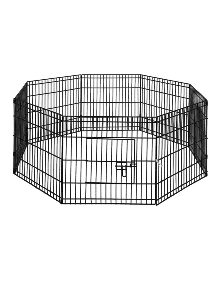 8 Panel Dog Enclosure Playpen Pet Fence Exercise Cage 2x24inch in Black image 1