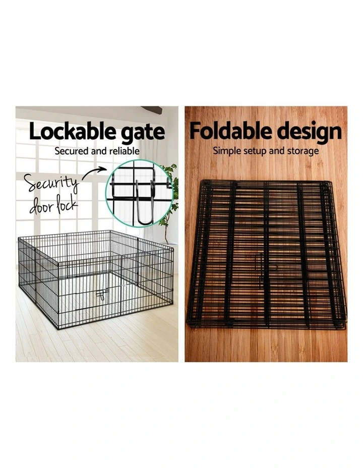 8 Panel Dog Enclosure Playpen Pet Fence Exercise Cage 2x24inch in Black image 6