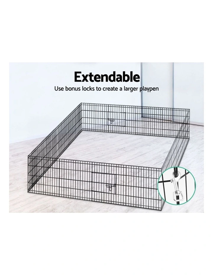 8 Panel Dog Enclosure Playpen Pet Fence Exercise Cage 2x24inch in Black image 7