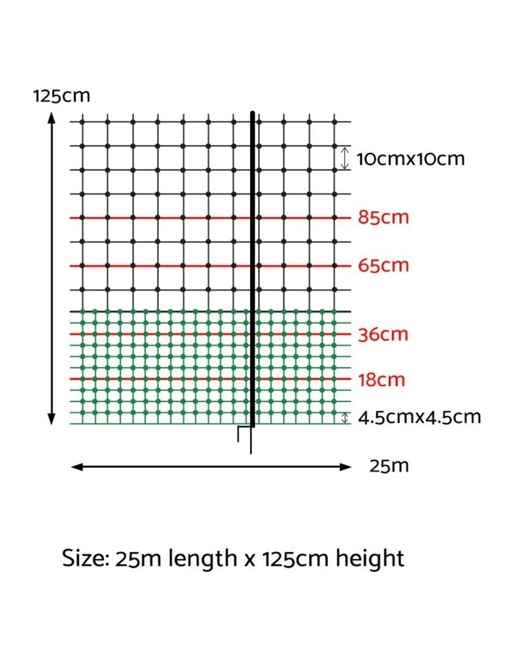 Chicken Fence Electric Poultry Netting 25mx125cm in Black image 2