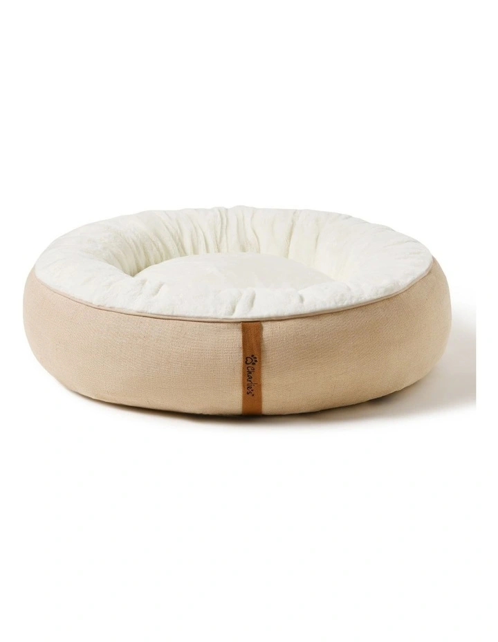 Charlie's Camden Cotton Jute Plush Round Dog Bed in Natural image 3