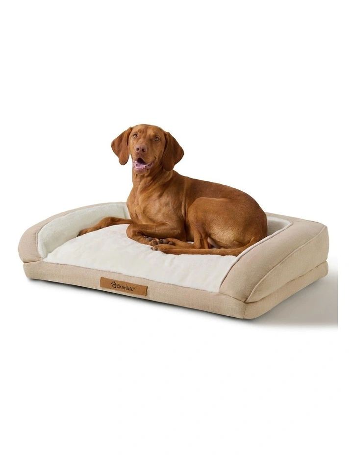 Camden Cotton Jute Plush Sofa Dog Bed in Natural image 2