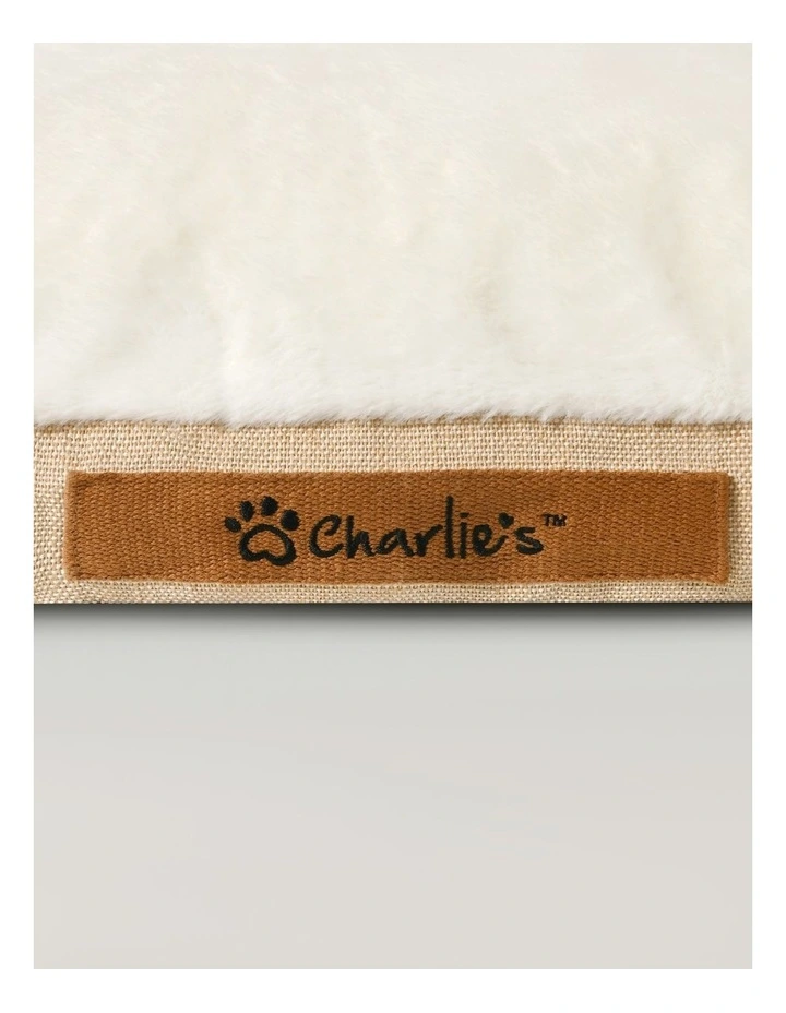 Camden Cotton Jute Plush Sofa Dog Bed in Natural image 6