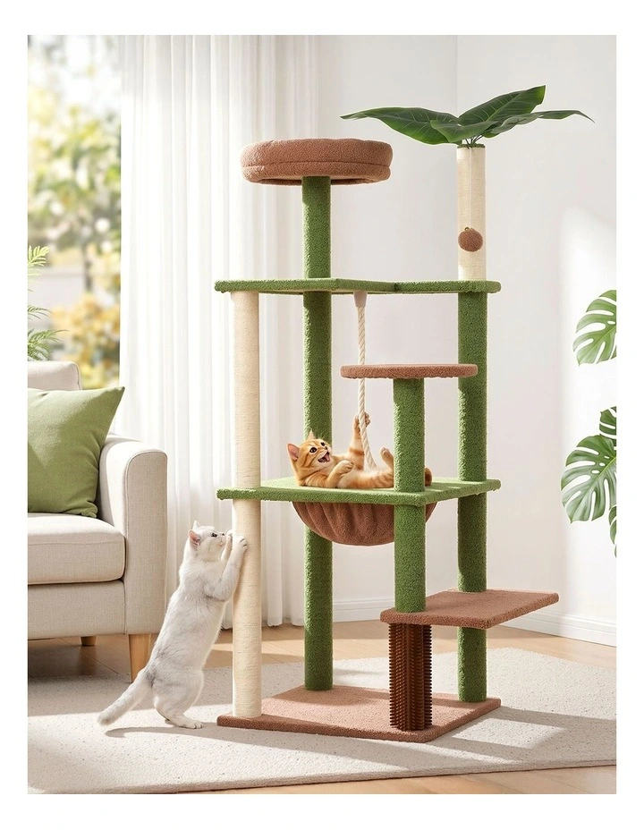 i.Pet Cat Tree Tower 152cm Jungle Multi-Level Scratching Post Leafy Canopy image 4