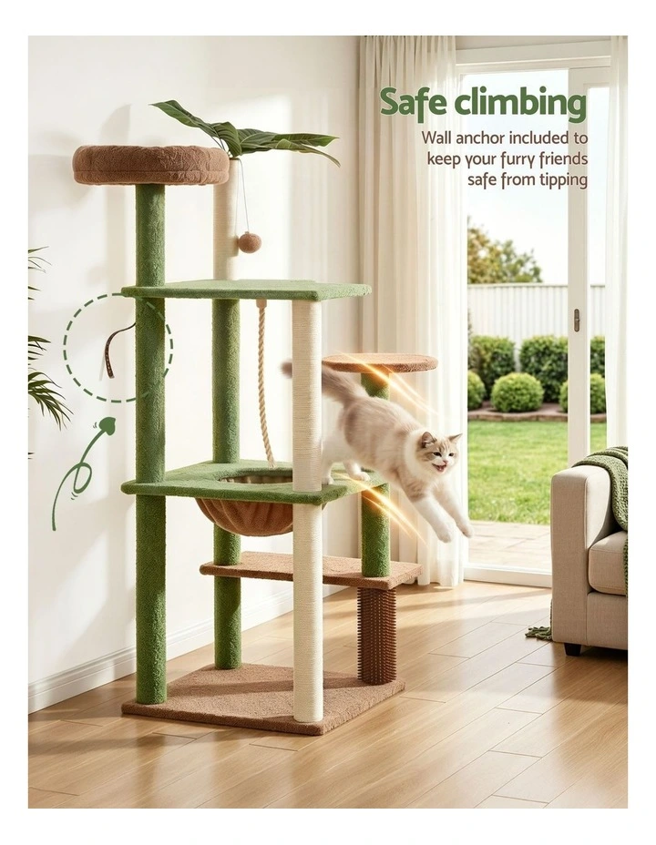 i.Pet Cat Tree Tower 152cm Jungle Multi-Level Scratching Post Leafy Canopy image 5