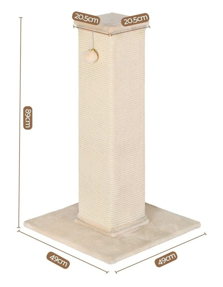 i.Pet Cat Tree 89cm Scratching Post Tower Scratcher Wood Condo Bed House Trees Beige image 3