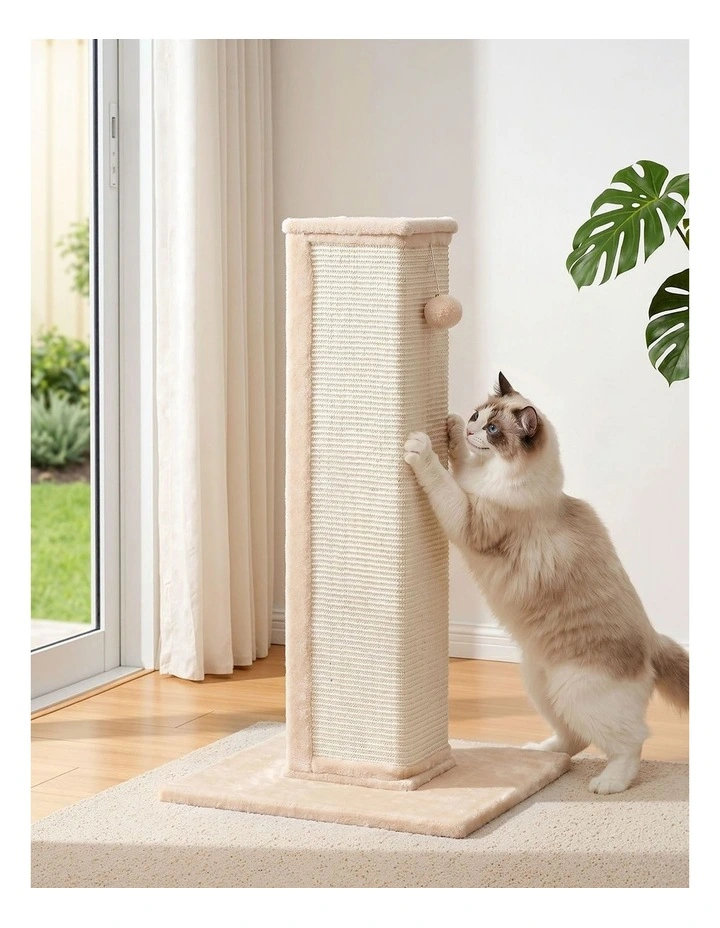 i.Pet Cat Tree 89cm Scratching Post Tower Scratcher Wood Condo Bed House Trees Beige image 4