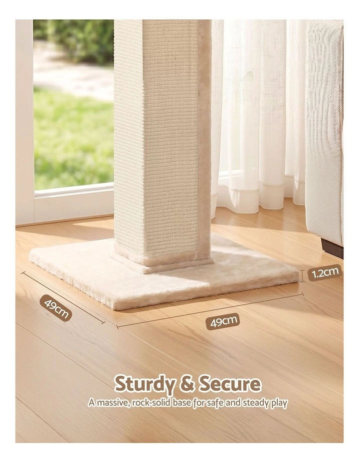 i.Pet Cat Tree 89cm Scratching Post Tower Scratcher Wood Condo Bed House Trees Beige image 5