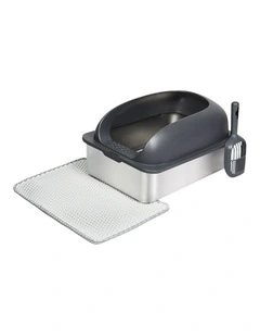 Pawz Stainless Steel Cat Litter Box Large Semi-Enclosed Easy Clean