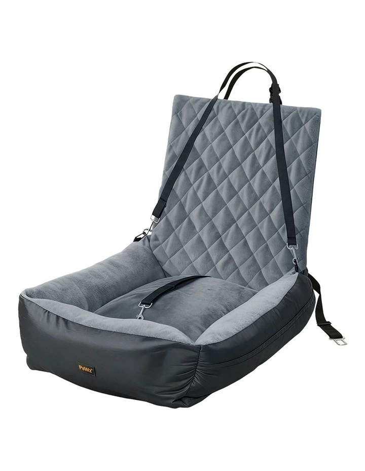 Pawz Pet Dog Car Seat Travel Safety Booster Side Pocket Grey image 1