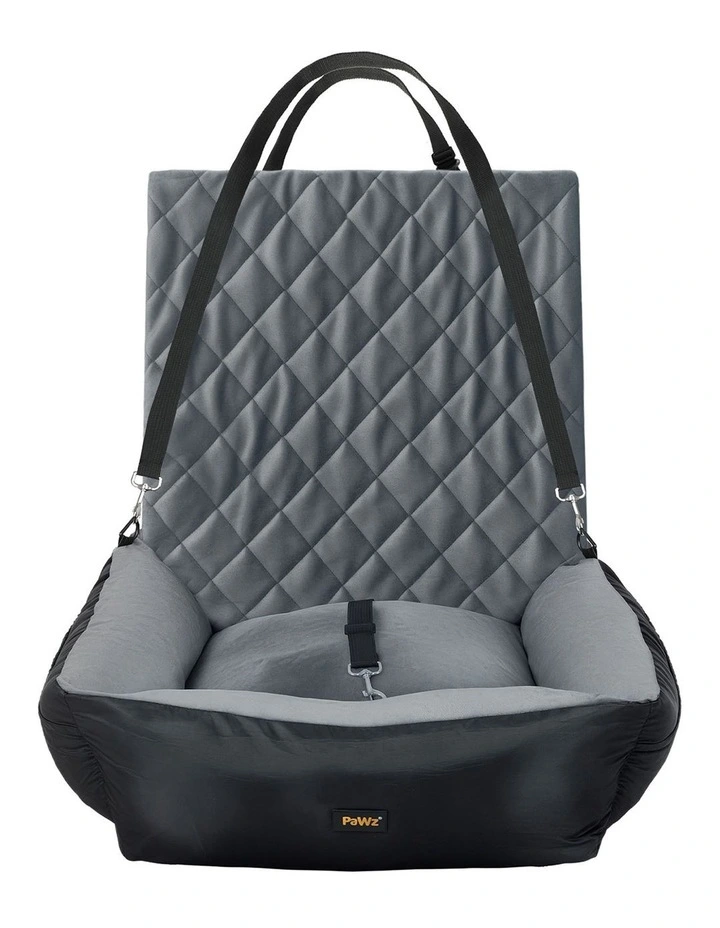 Pawz Pet Dog Car Seat Travel Safety Booster Side Pocket Grey image 2