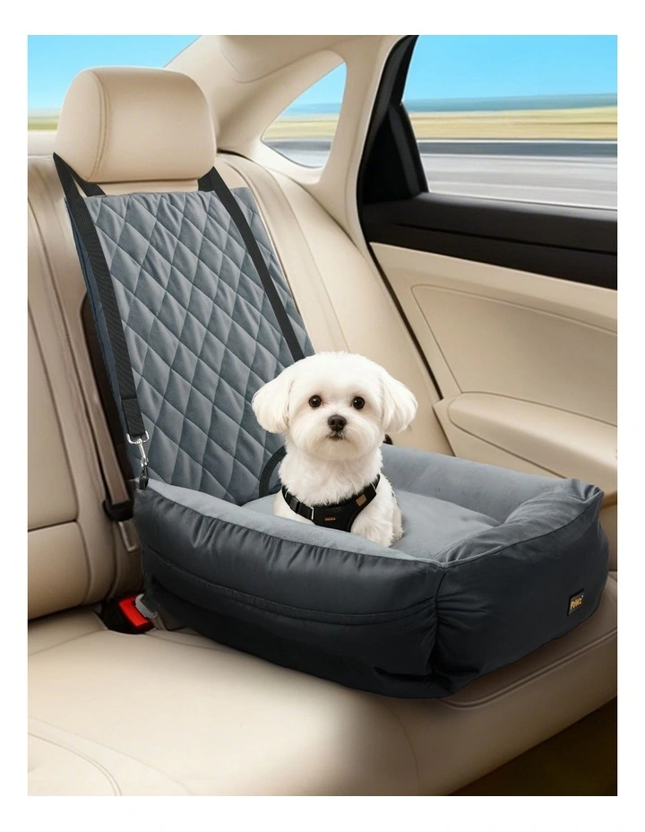 Pawz Pet Dog Car Seat Travel Safety Booster Side Pocket Grey image 7