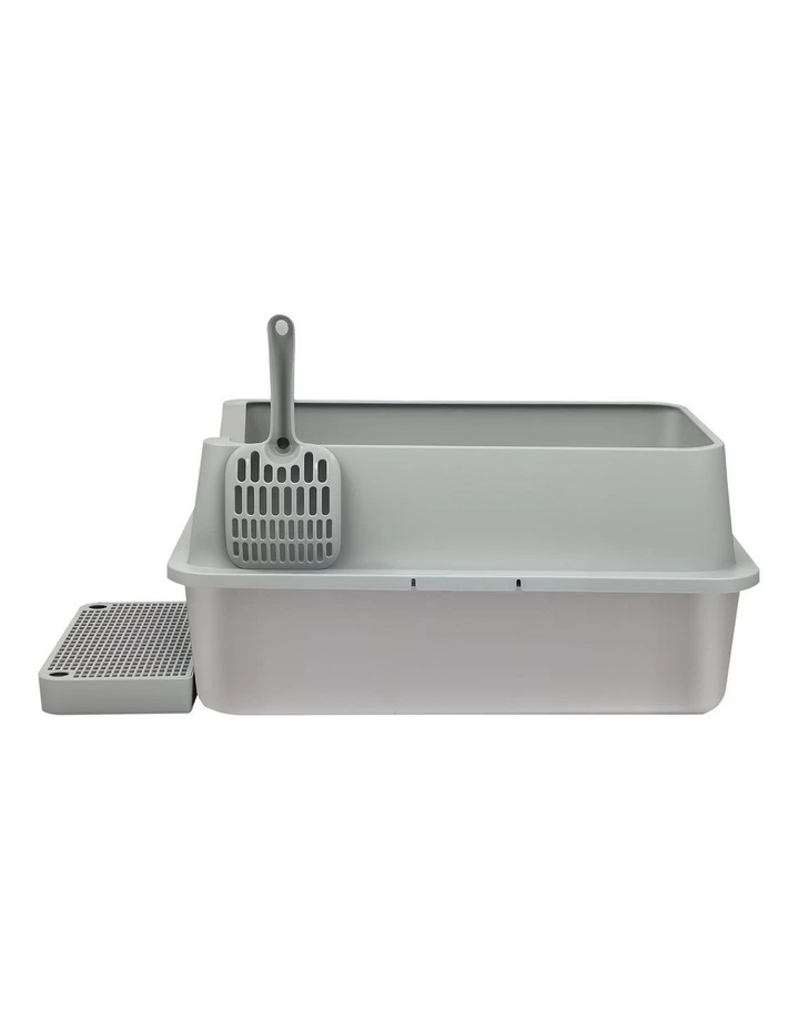 Pawz Stainless Steel Cat Litter Box Large Semi-Enclosed Easy Clean image 2
