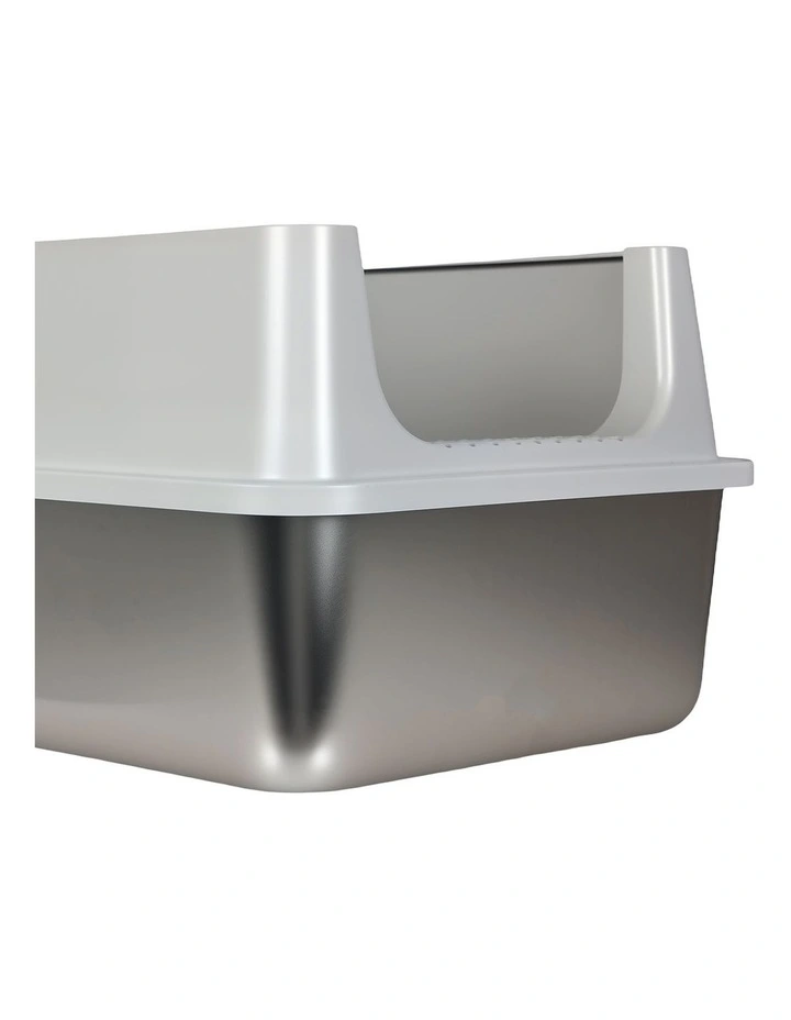 Pawz Stainless Steel Cat Litter Box Large Semi-Enclosed Easy Clean image 5