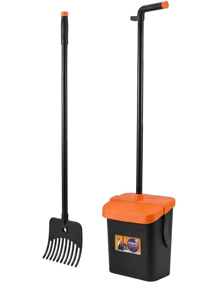 Pawz Pooper Scooper Rake Kit Long Handle Dog Poop Picker Easy Pickup Outdoor image 2