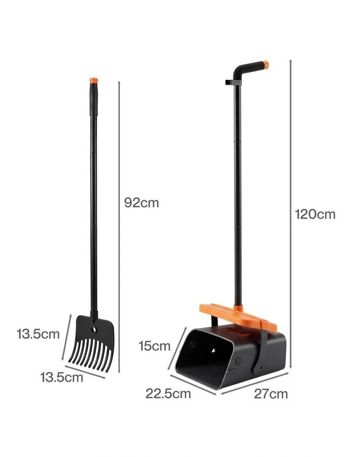 Pawz Pooper Scooper Rake Kit Long Handle Dog Poop Picker Easy Pickup Outdoor image 3