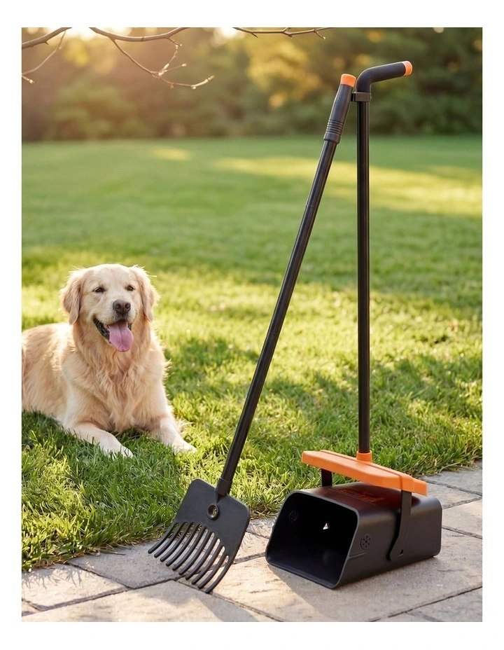 Pawz Pooper Scooper Rake Kit Long Handle Dog Poop Picker Easy Pickup Outdoor image 7