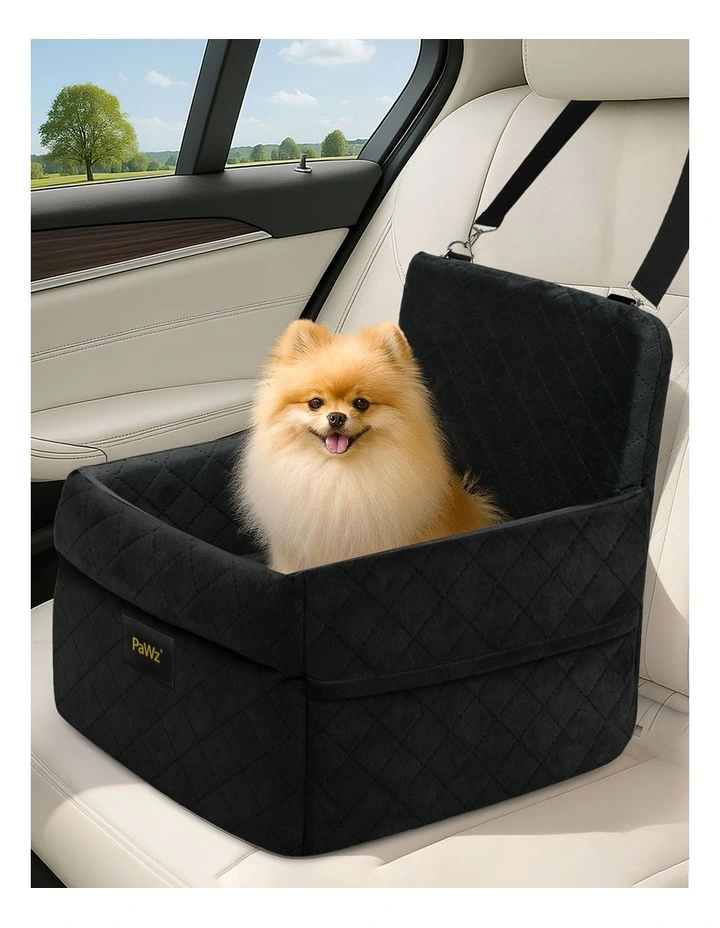 Pawz Dog Car Seat Booster Travel Bed Portable Washable Black image 7