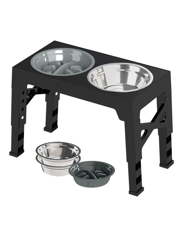 Pawz Elevated Pet Feeder 3-Bowl Adjustable Height Stand image 1
